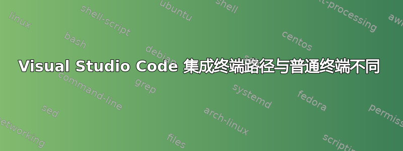 Visual Studio Code 集成终端路径与普通终端不同