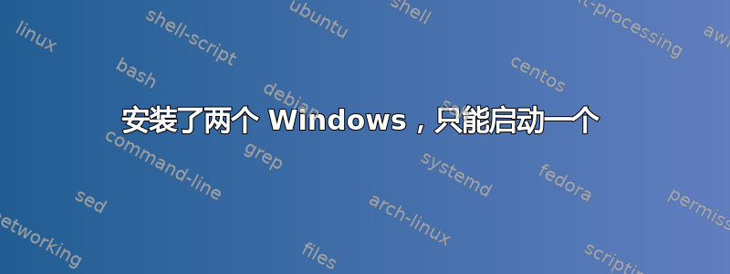 安装了两个 Windows，只能启动一个