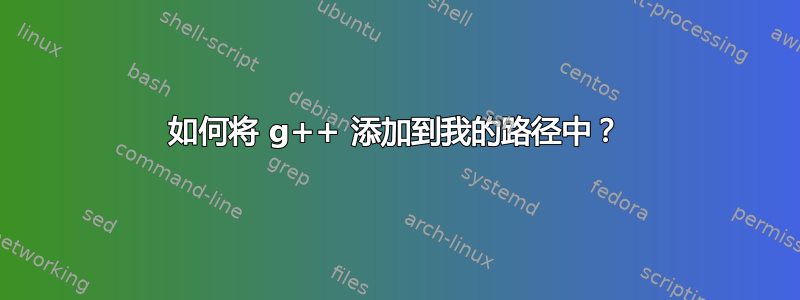 如何将 g++ 添加到我的路径中？