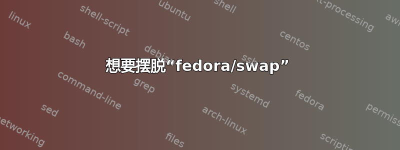 想要摆脱“fedora/swap”