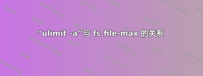 “ulimit -a”与 fs.file-max 的关系