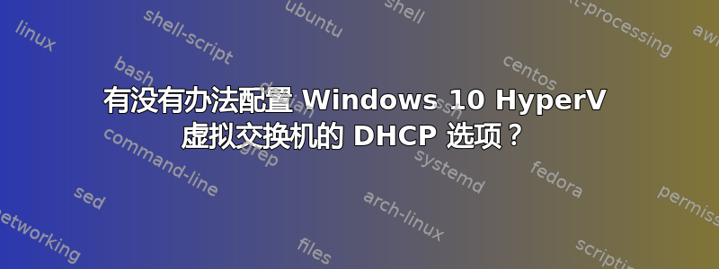 有没有办法配置 Windows 10 HyperV 虚拟交换机的 DHCP 选项？