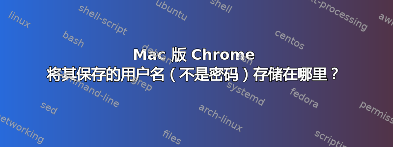 Mac 版 Chrome 将其保存的用户名（不是密码）存储在哪里？