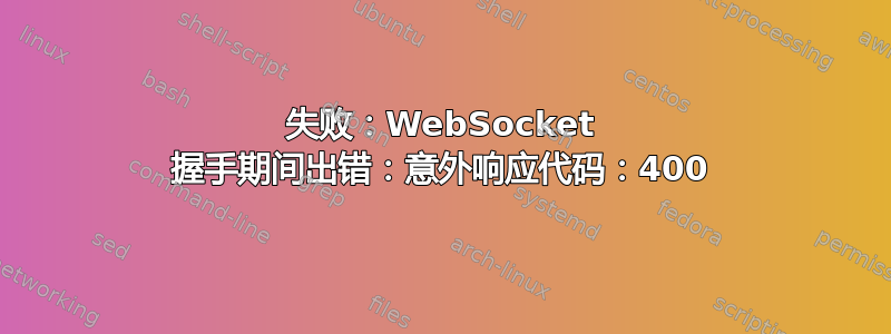 失败：WebSocket 握手期间出错：意外响应代码：400