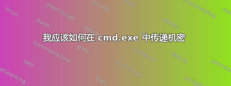 我应该如何在 cmd.exe 中传递机密