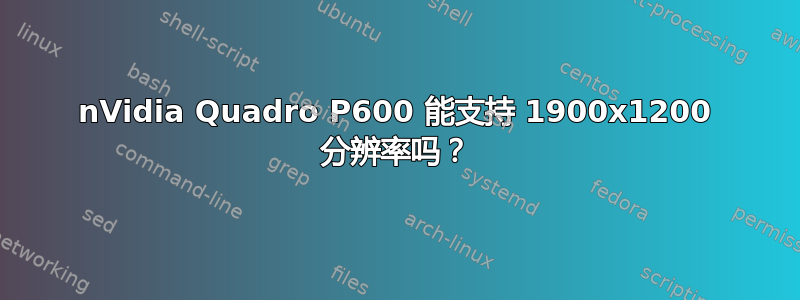 nVidia Quadro P600 能支持 1900x1200 分辨率吗？