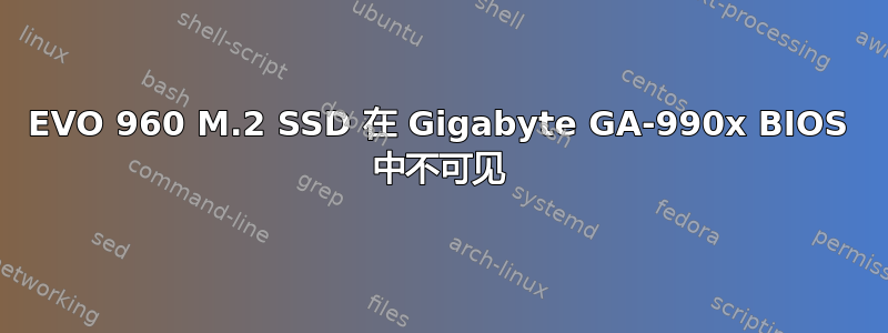 EVO 960 M.2 SSD 在 Gigabyte GA-990x BIOS 中不可见