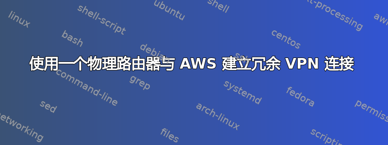 使用一个物理路由器与 AWS 建立冗余 VPN 连接