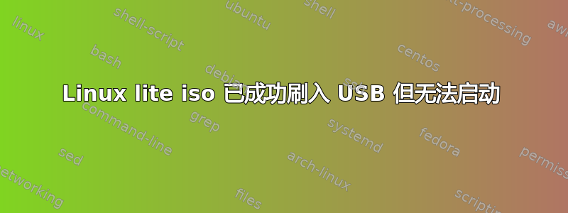 Linux lite iso 已成功刷入 USB 但无法启动