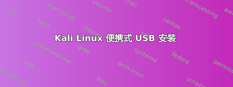 Kali Linux 便携式 USB 安装