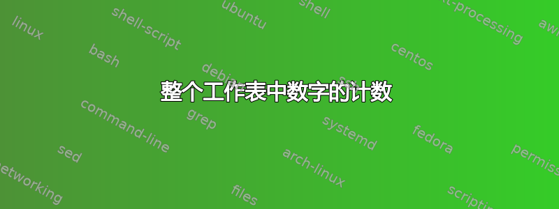 整个工作表中数字的计数