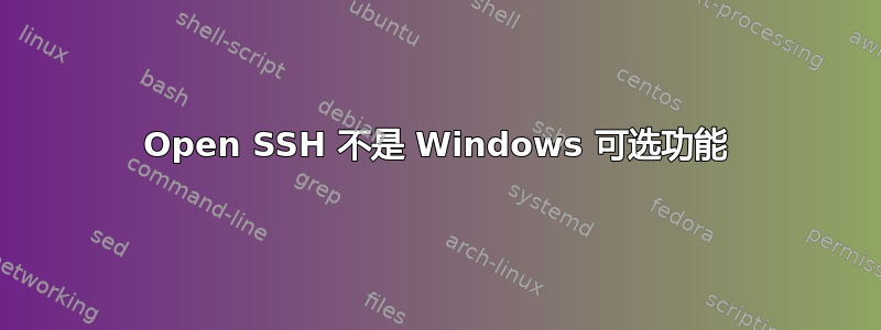 Open SSH 不是 Windows 可选功能