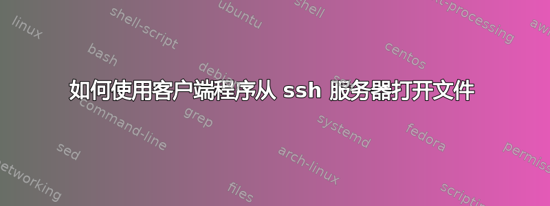 如何使用客户端程序从 ssh 服务器打开文件