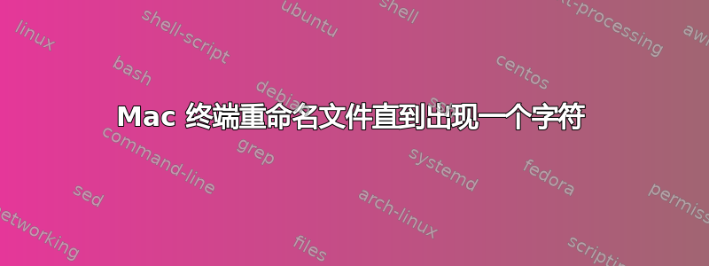 Mac 终端重命名文件直到出现一个字符