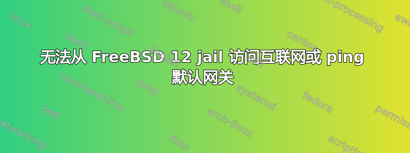 无法从 FreeBSD 12 jail 访问互联网或 ping 默认网关
