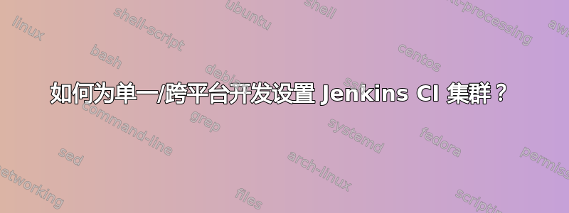 如何为单一/跨平台开发设置 Jenkins CI 集群？