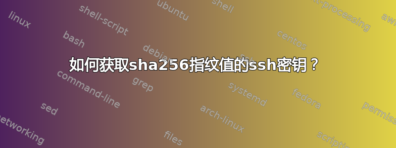 如何获取sha256指纹值的ssh密钥？