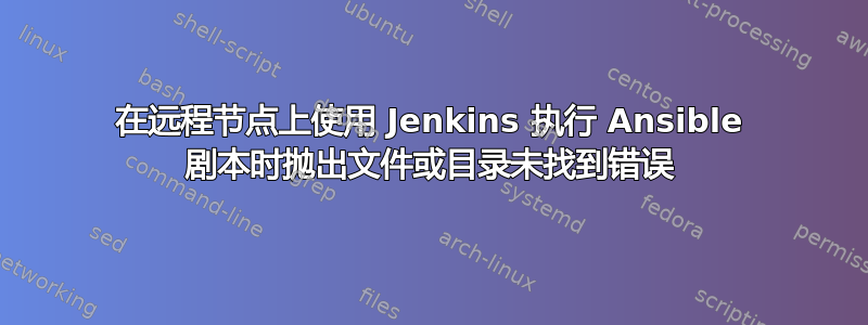 在远程节点上使用 Jenkins 执行 Ansible 剧本时抛出文件或目录未找到错误