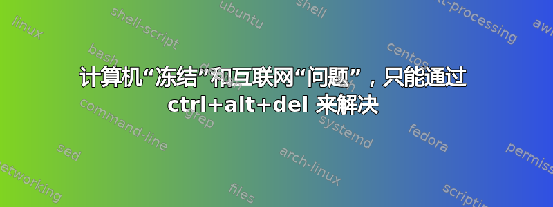 计算机“冻结”和互联网“问题”，只能通过 ctrl+alt+del 来解决