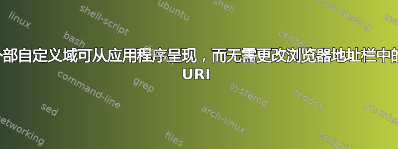 外部自定义域可从应用程序呈现，而无需更改浏览器地址栏中的 URI