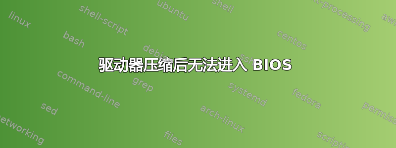 驱动器压缩后无法进入 BIOS