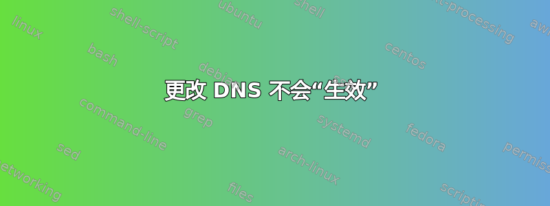 更改 DNS 不会“生效”