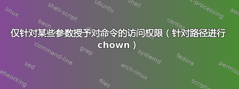 仅针对某些参数授予对命令的访问权限（针对路径进行 chown）