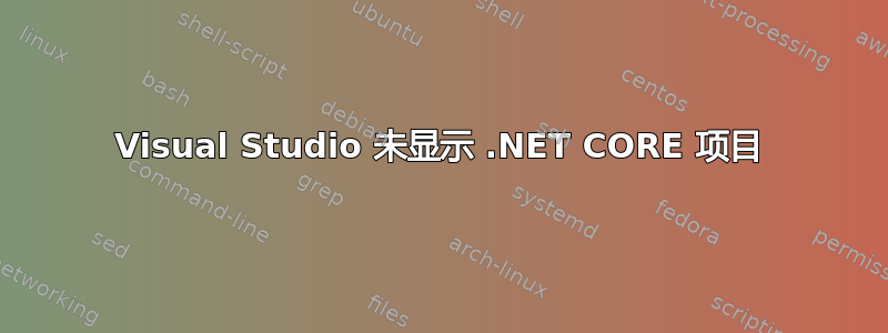 Visual Studio 未显示 .NET CORE 项目