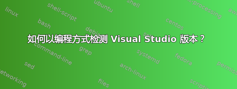 如何以编程方式检测 Visual Studio 版本？