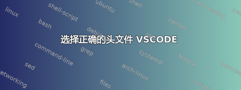 选择正确的头文件 VSCODE