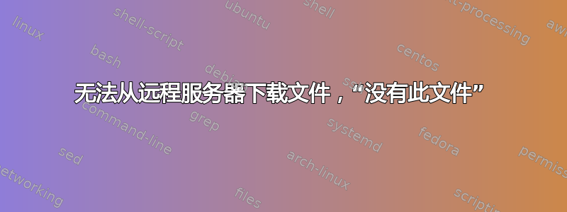 无法从远程服务器下载文件，“没有此文件”