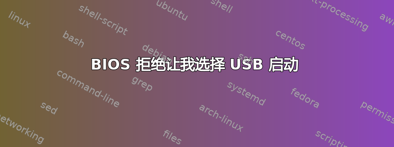 BIOS 拒绝让我选择 USB 启动