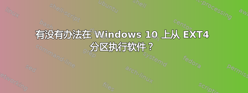 有没有办法在 Windows 10 上从 EXT4 分区执行软件？