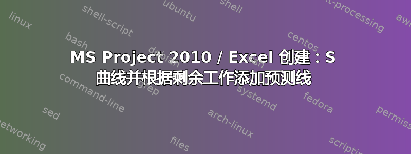 MS Project 2010 / Excel 创建：S 曲线并根据剩余工作添加预测线