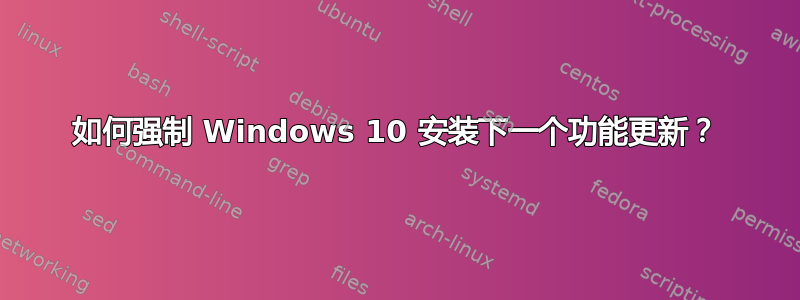 如何强制 Windows 10 安装下一个功能更新？