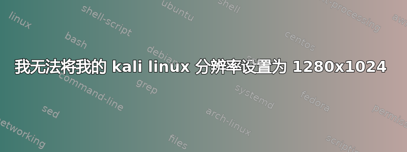 我无法将我的 kali linux 分辨率设置为 1280x1024