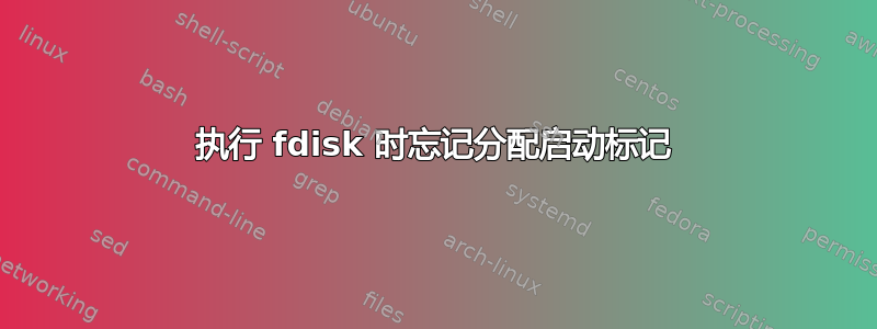 执行 fdisk 时忘记分配启动标记