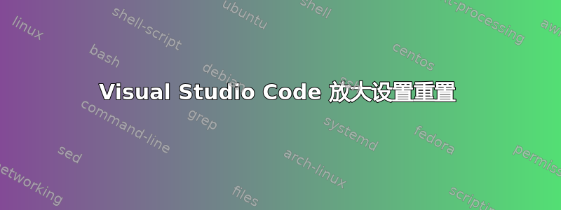 Visual Studio Code 放大设置重置