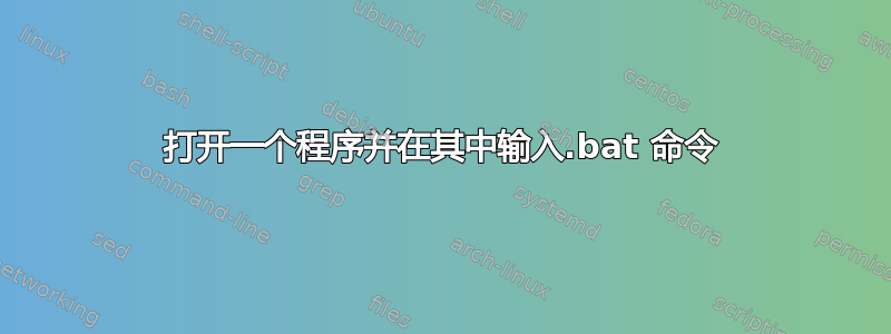 打开一个程序并在其中输入.bat 命令