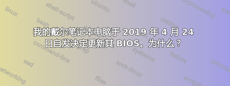 我的戴尔笔记本电脑于 2019 年 4 月 24 日自发决定更新其 BIOS。为什么？