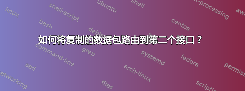 如何将复制的数据包路由到第二个接口？