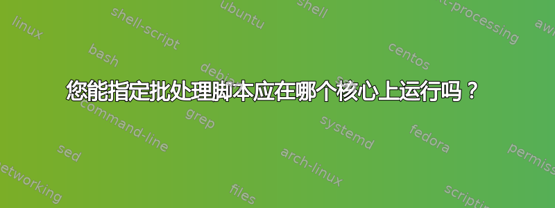 您能指定批处理脚本应在哪个核心上运行吗？