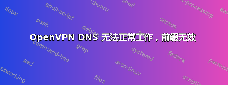 OpenVPN DNS 无法正常工作，前缀无效