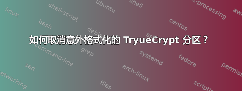 如何取消意外格式化的 TryueCrypt 分区？