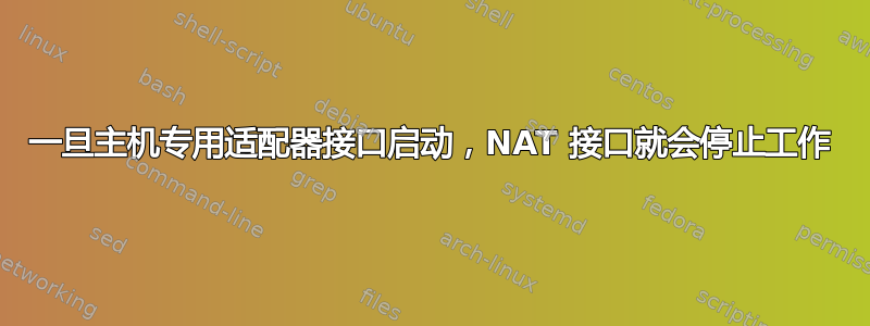 一旦主机专用适配器接口启动，NAT 接口就会停止工作