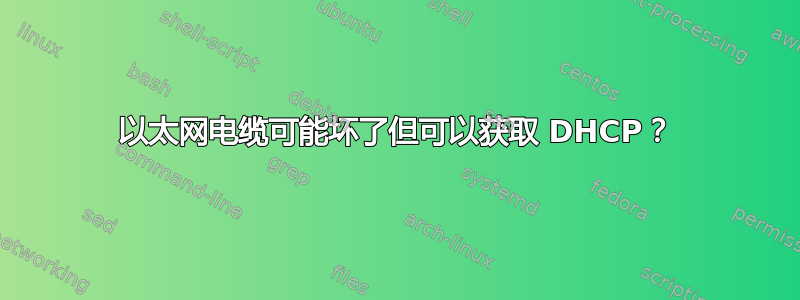 以太网电缆可能坏了但可以获取 DHCP？