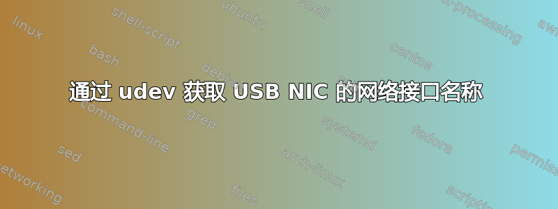 通过 udev 获取 USB NIC 的网络接口名称