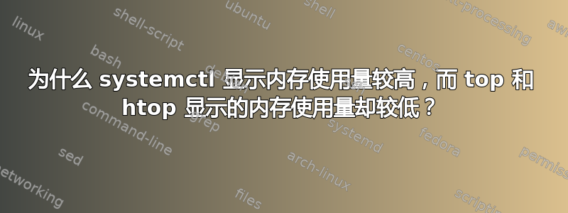 为什么 systemctl 显示内存使用量较高，而 top 和 htop 显示的内存使用量却较低？