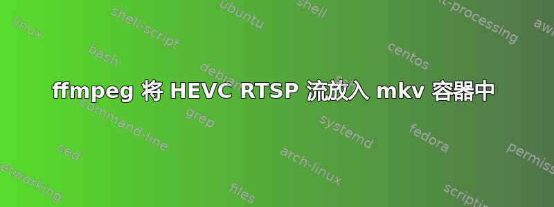 ffmpeg 将 HEVC RTSP 流放入 mkv 容器中