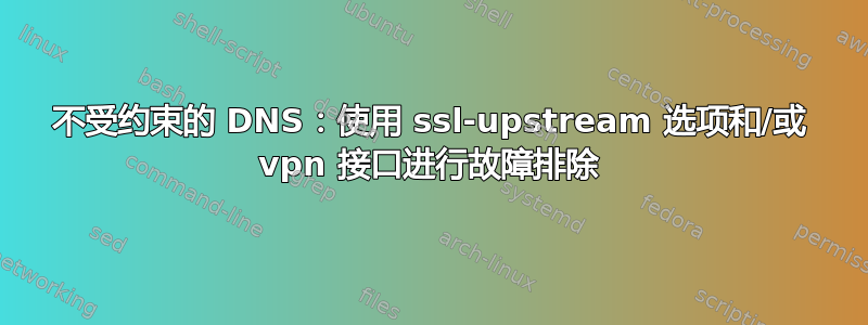 不受约束的 DNS：使用 ssl-upstream 选项和/或 vpn 接口进行故障排除